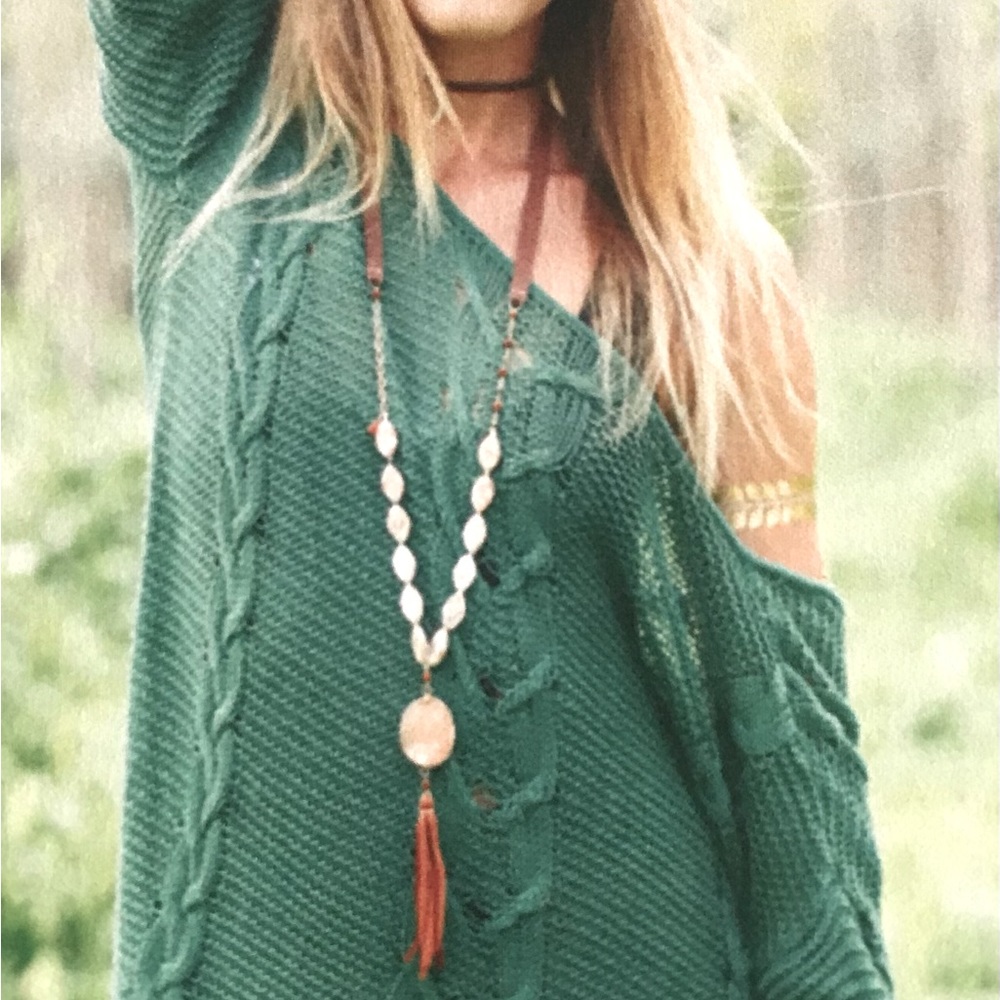 From Under The Moon Jewels - Desert Goddess Druzy Tassel Talisman Necklace
